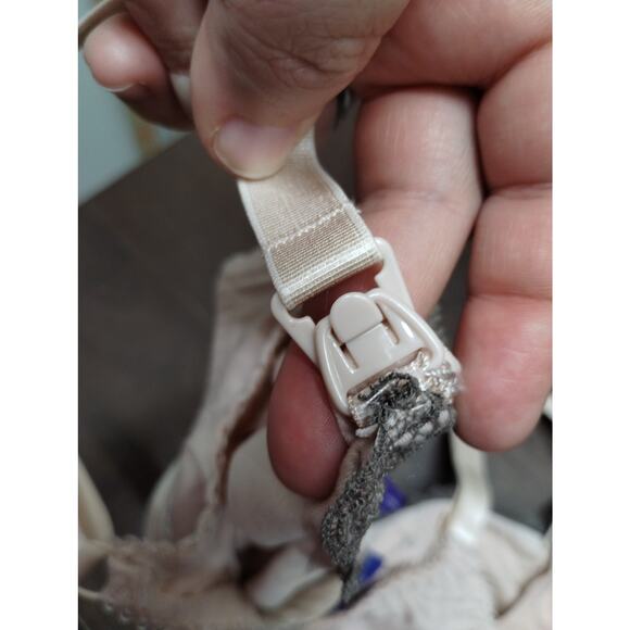 NWT Seraphine Bra Size 34C Pale Pink Wirefree Lace Trim Maternity & Nursing - Picture 5 of 9